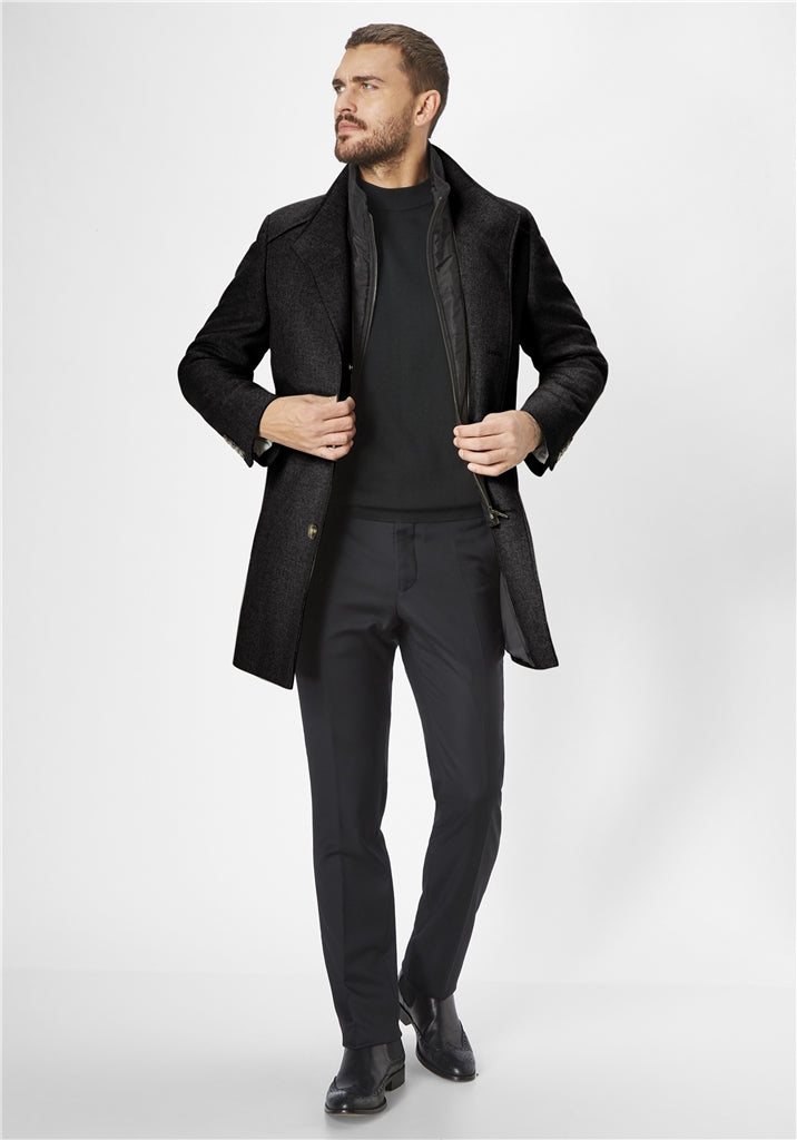 Wool mix coat in black by S4