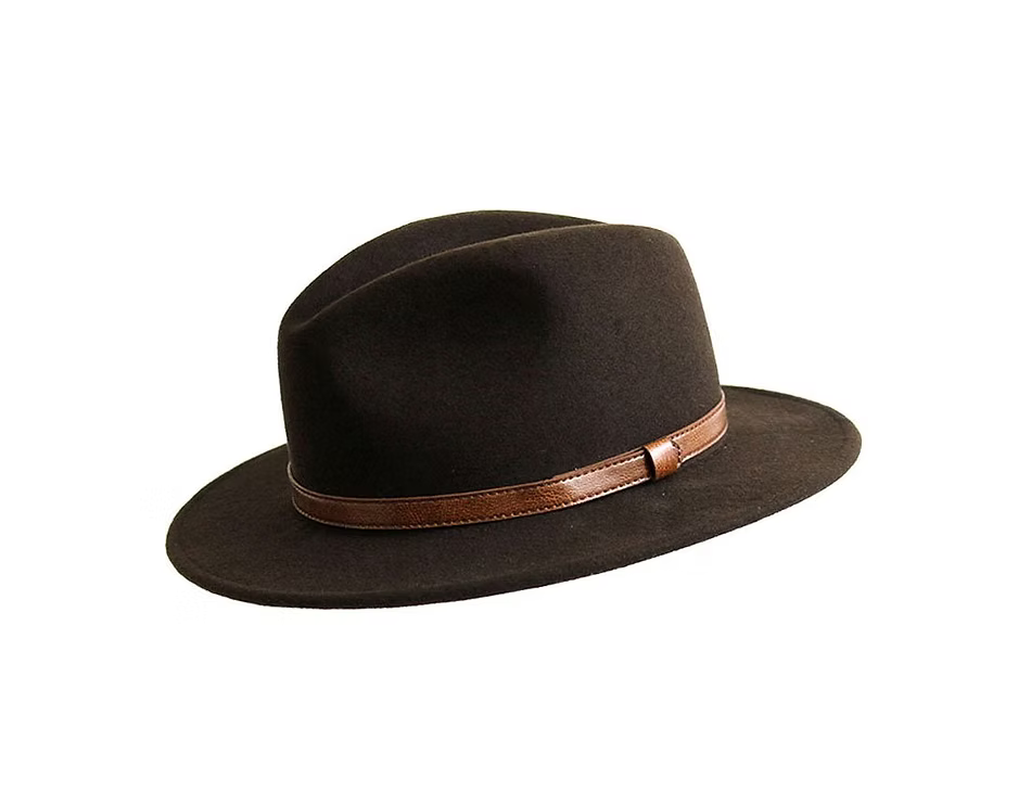 Crushable Wool Hat in Dark Brown by Dentons