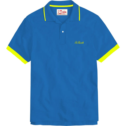 Blue and neon yellow polo by MC2 Saint Barth