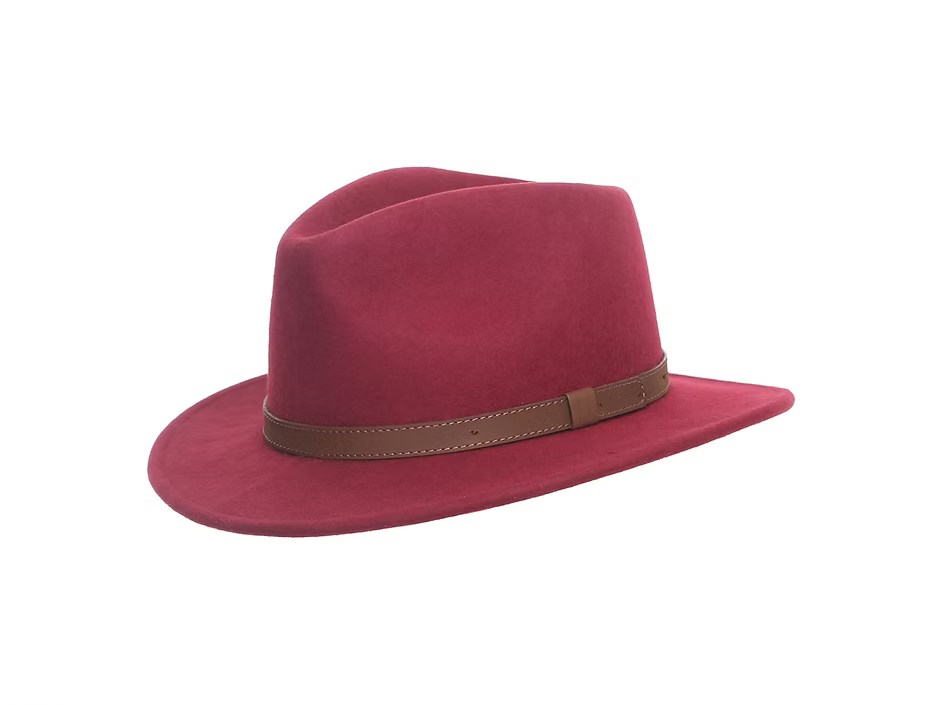 Crushable Wool Hat in Maroon by Dentons