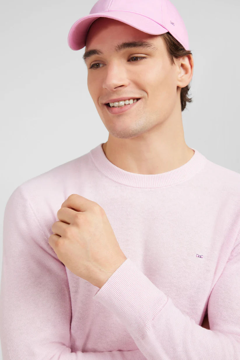 Linen blend jumper knit in pink by Eden Park