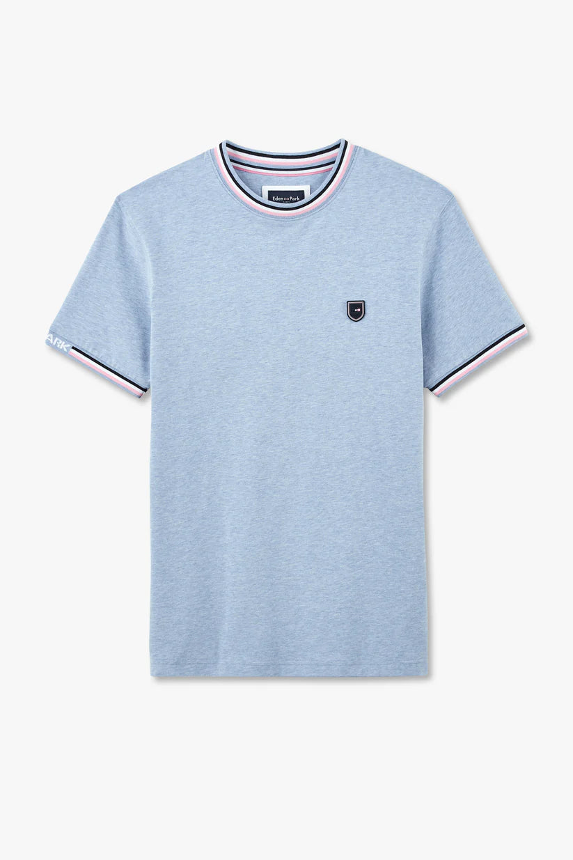 Stretchy t-shirt in light blue by Eden Park