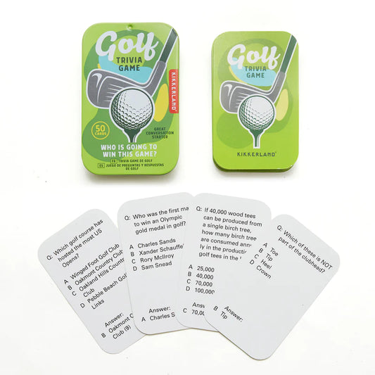 Golf trivia game in a tin by Kikkerland