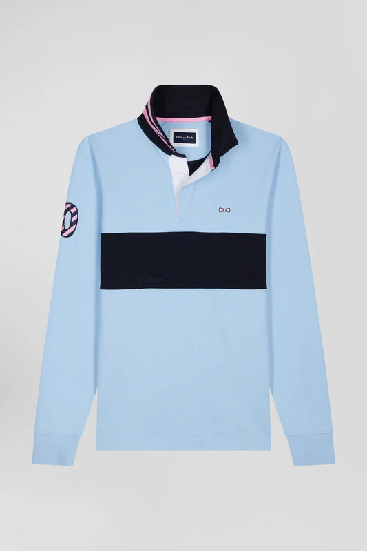 Sky blue rugby shirt by Eden Park