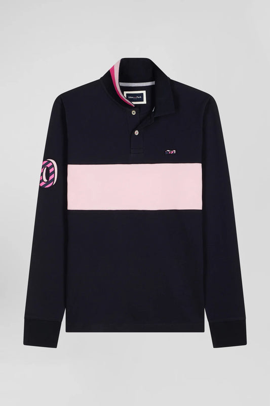 Long sleeve polo with pink 10 detailing by Eden Park