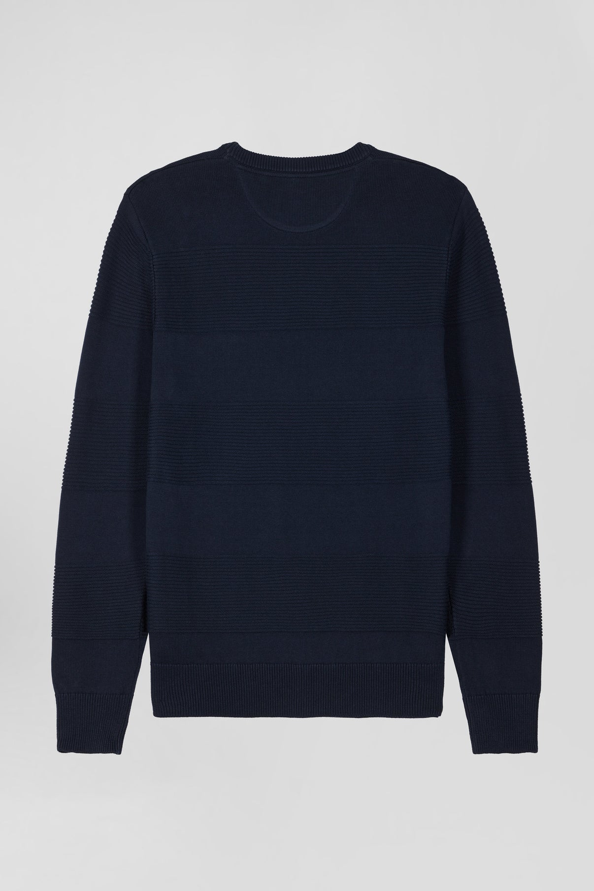 Navy block stripe crew knit by Eden Park
