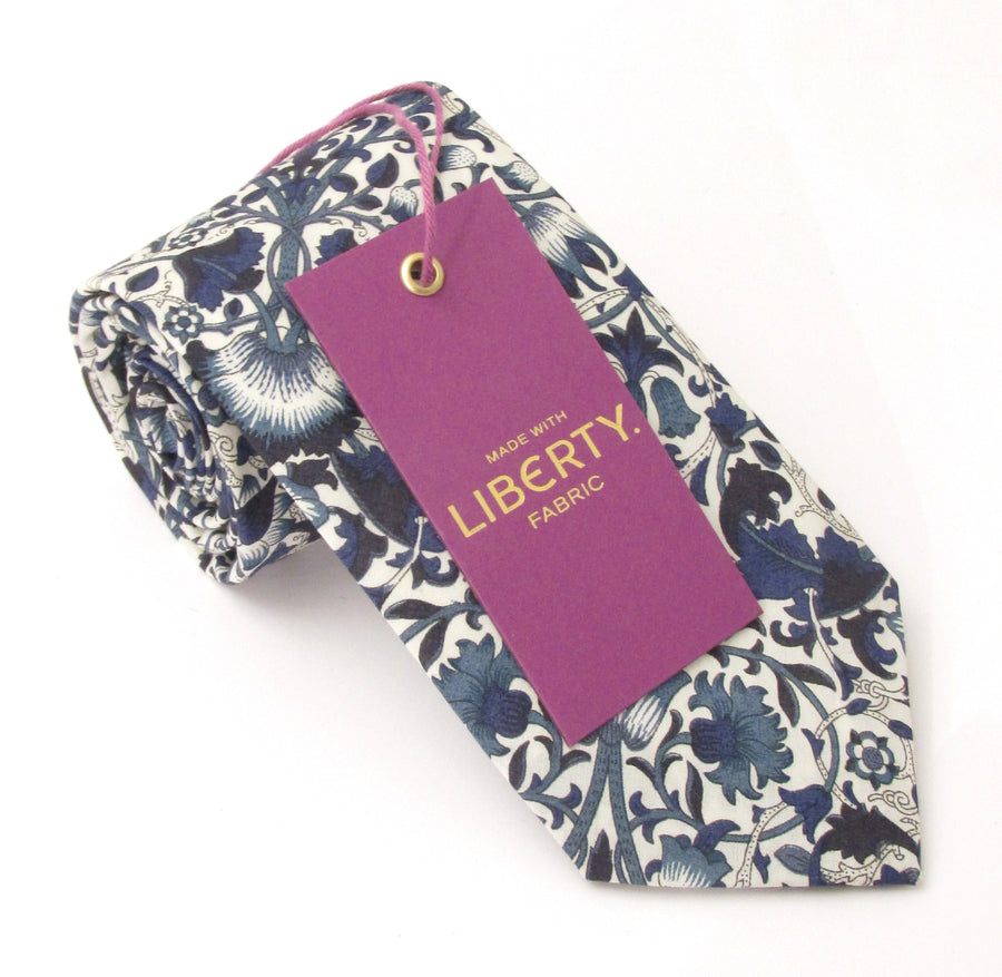 Lodden in Navy Liberty fabric tie by Van Buck