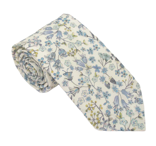 Donna Leigh in Blue Liberty fabric tie by Van Buck