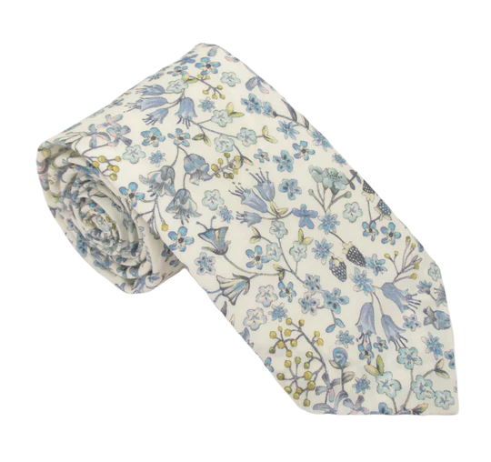 Donna Leigh in Blue Liberty fabric tie by Van Buck