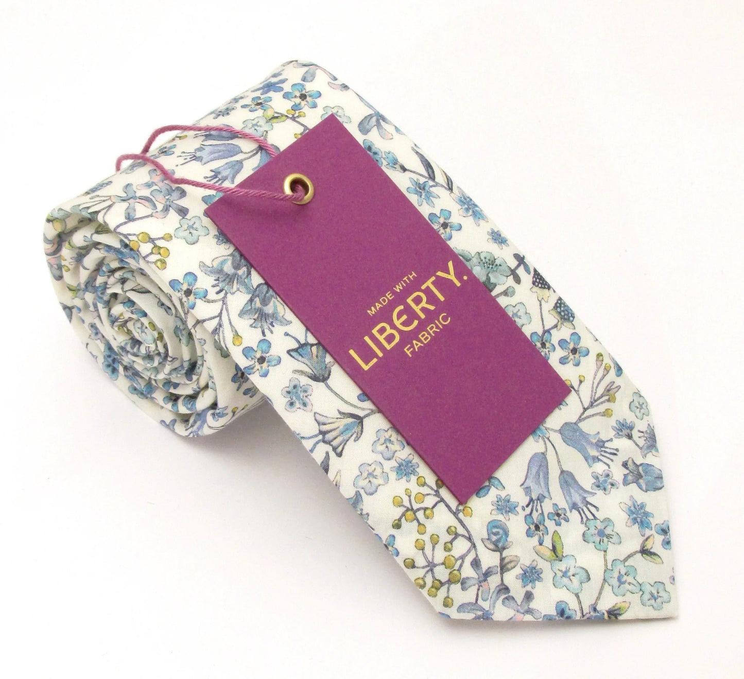 Donna Leigh in Blue Liberty fabric tie by Van Buck