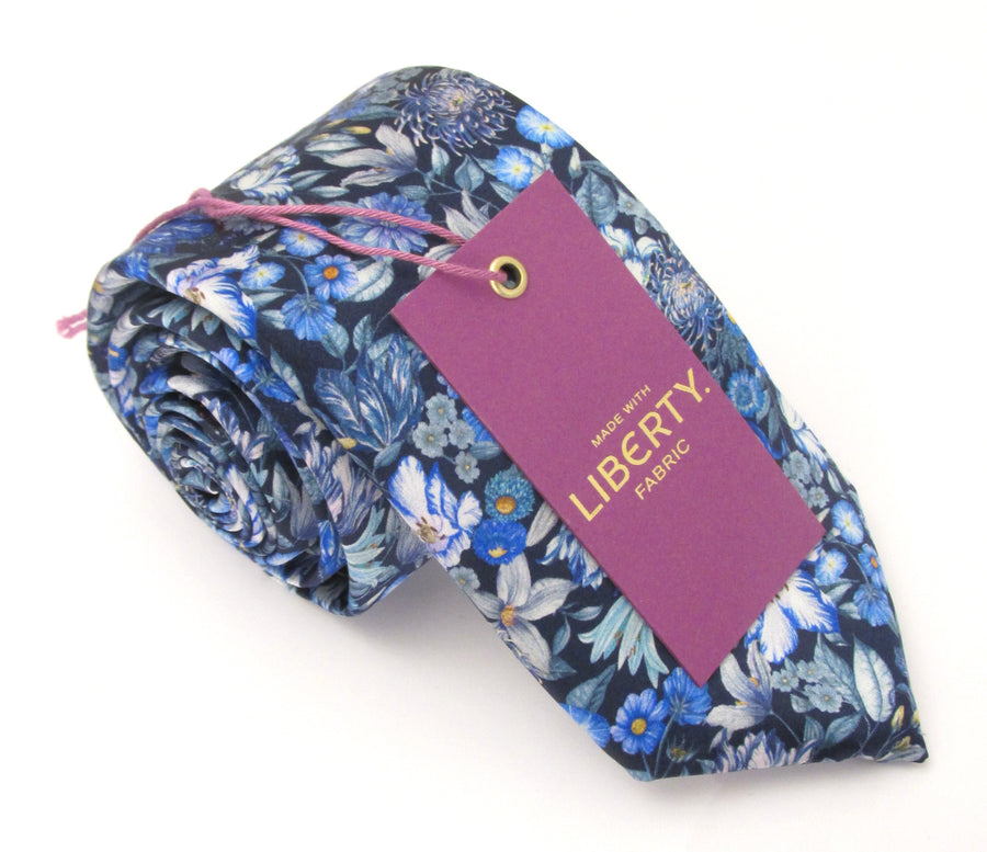 Royal Garland in Navy Liberty Silk fabric by Van Buck