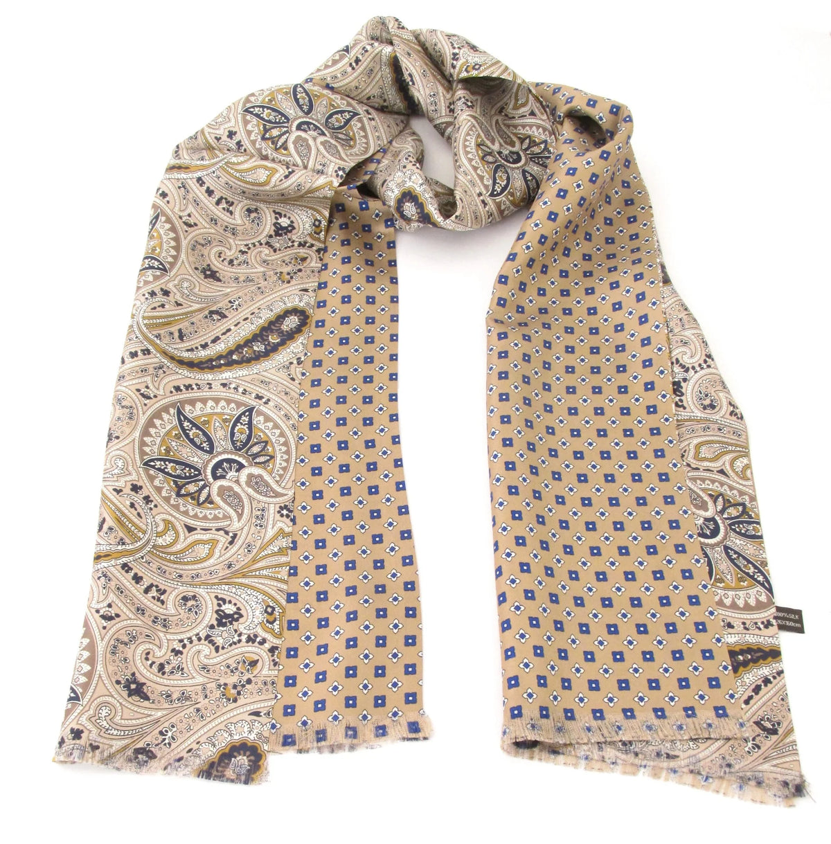 Reversible Silk Scarf in Beige by Van Buck
