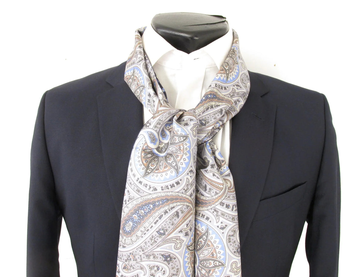 Reversible Silk Scarf in Blues by Van Buck