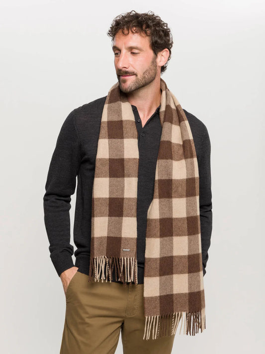 Brown and camel scarf by Bugatti