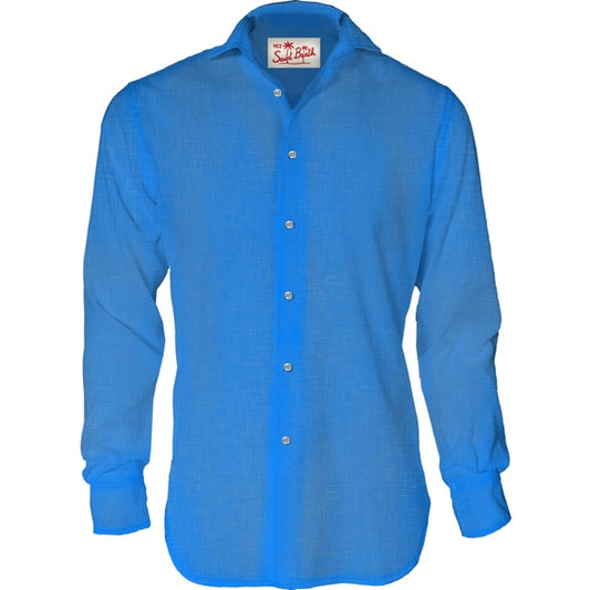 Blue linen shirt by MC2 Saint Barth