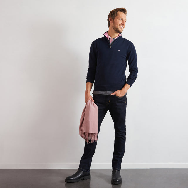 Navy with Pink Trucker Neck by Eden Park