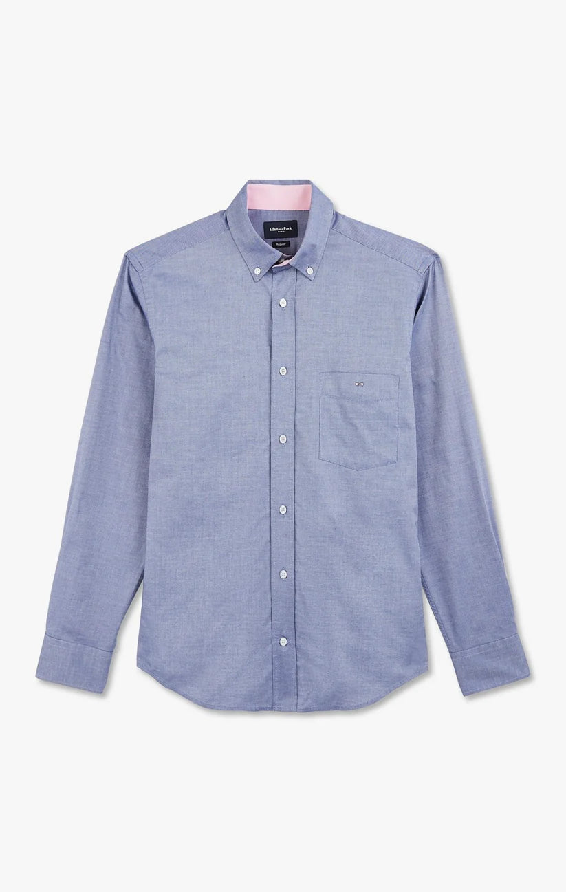 Plain navy cotton shirt by Eden Park