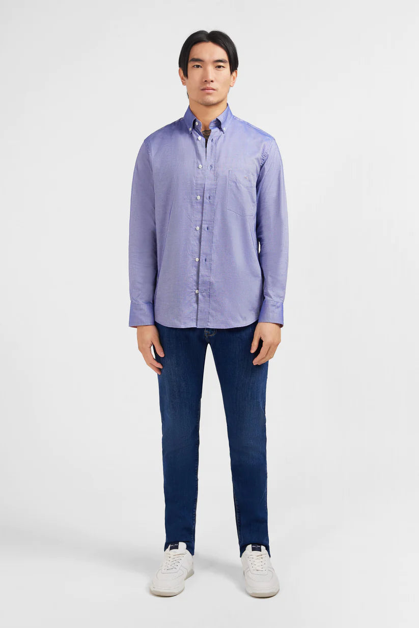 Plain navy cotton shirt by Eden Park