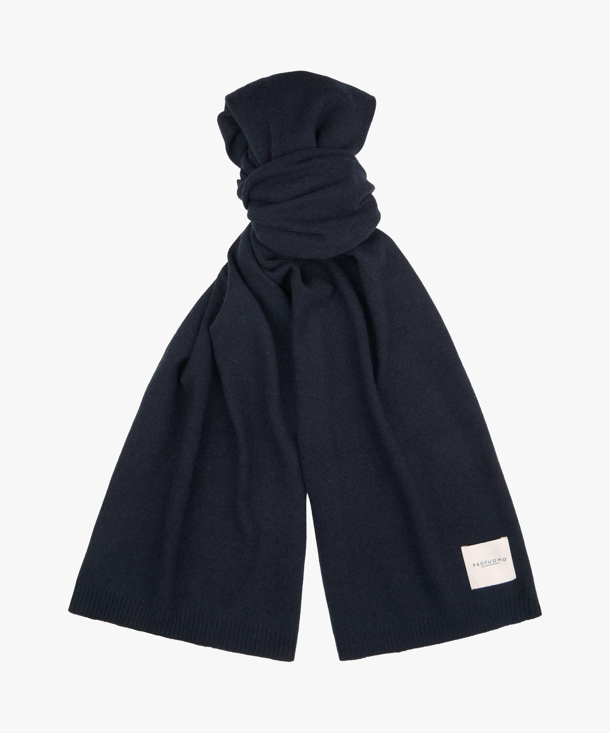 Knitted Cashmere Scarf in Navy by Profuomo