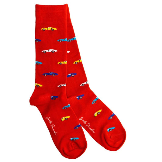 Red racing car socks by Swole Panda
