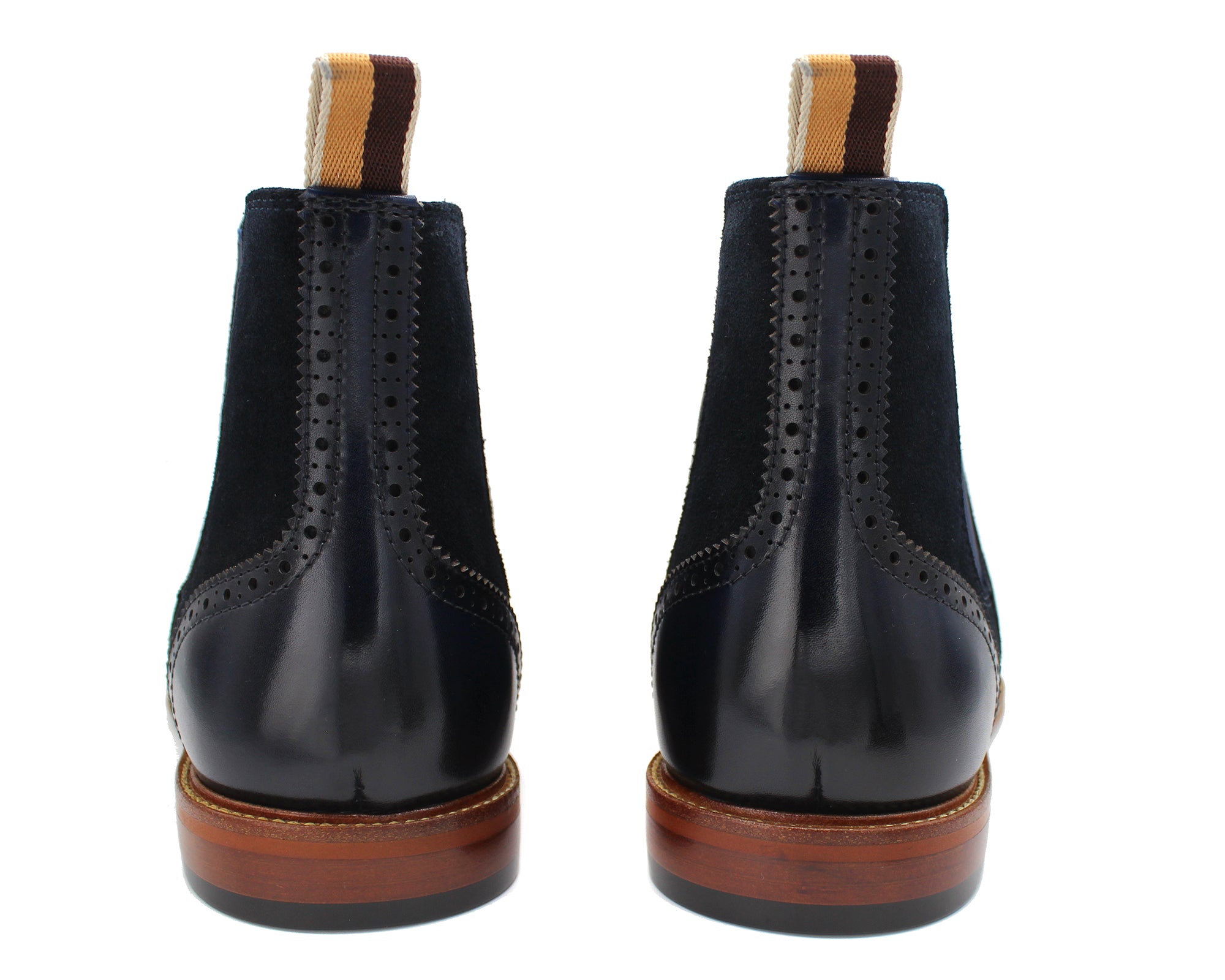 Leather and suede boot in navy by Sergio Duletti