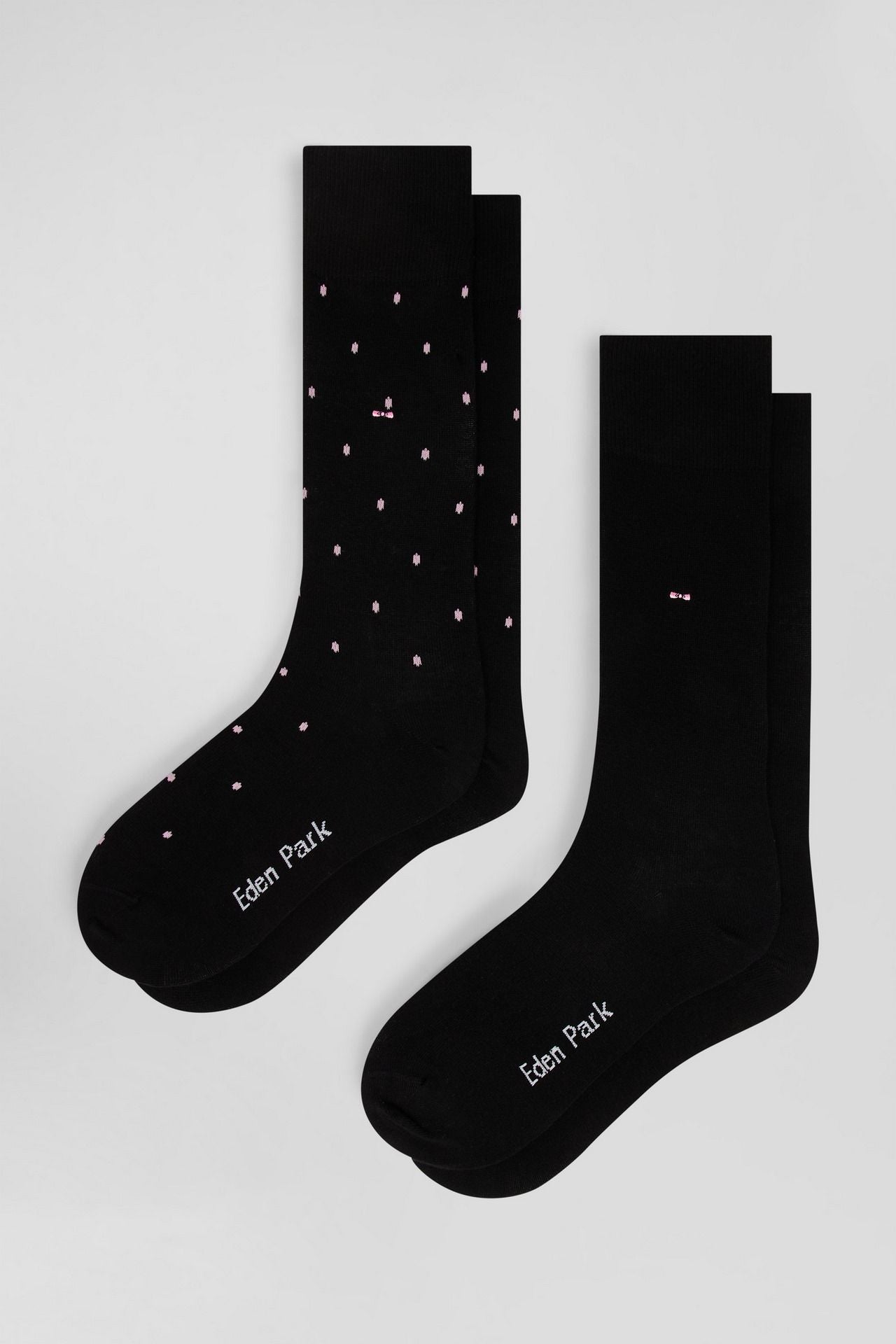 2 pack of spotty socks in pink and black by Eden Park