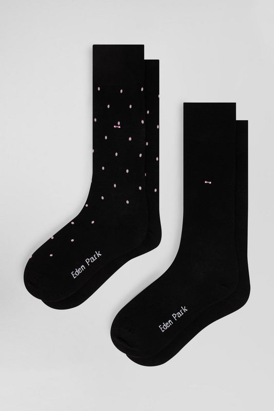 2 pack of spotty socks in pink and black by Eden Park