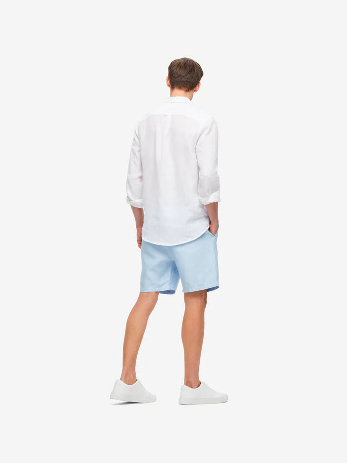 Sydney linen shorts in Sky Blue by Derek Rose