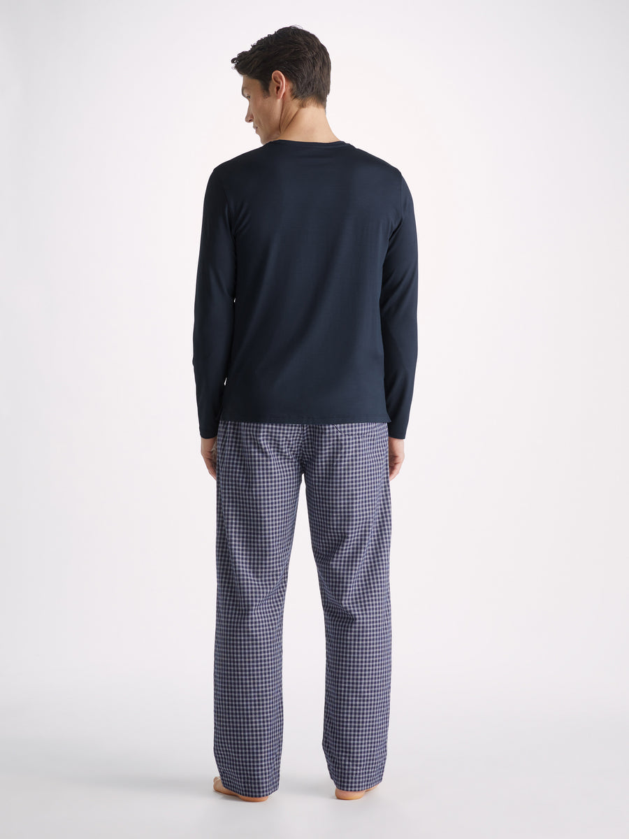 Long sleeve modal in navy by Derek Rose