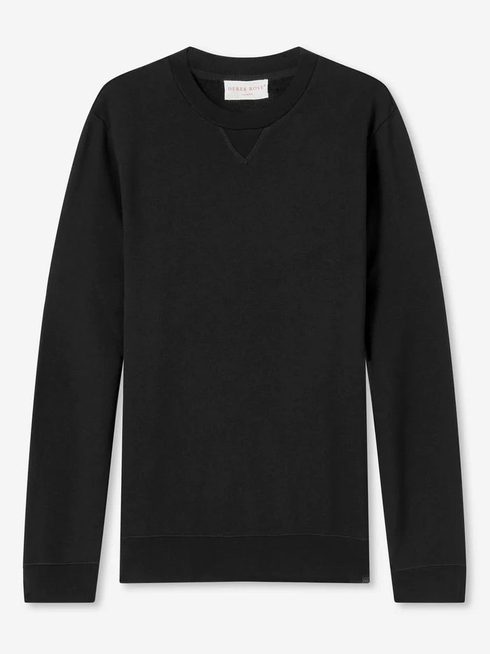 Quinn Cotton Modal Sweatshirt in Black by Derek Rose