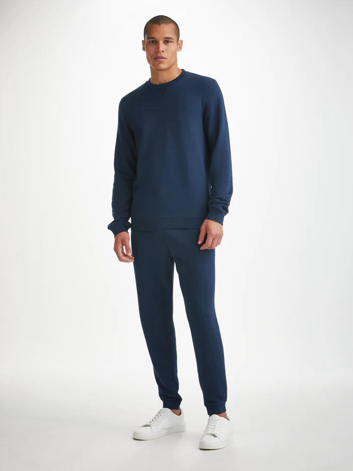 Quinn Cotton Modal Sweatshirt in Navy by Derek Rose