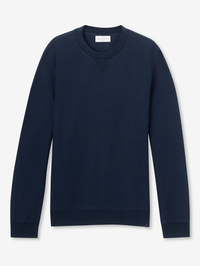 Quinn Cotton Modal Sweatshirt in Navy by Derek Rose