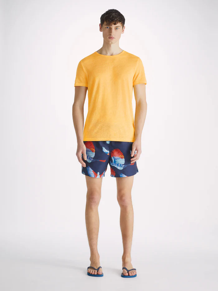 Jordan linen t-shirt in Orange by Derek Rose