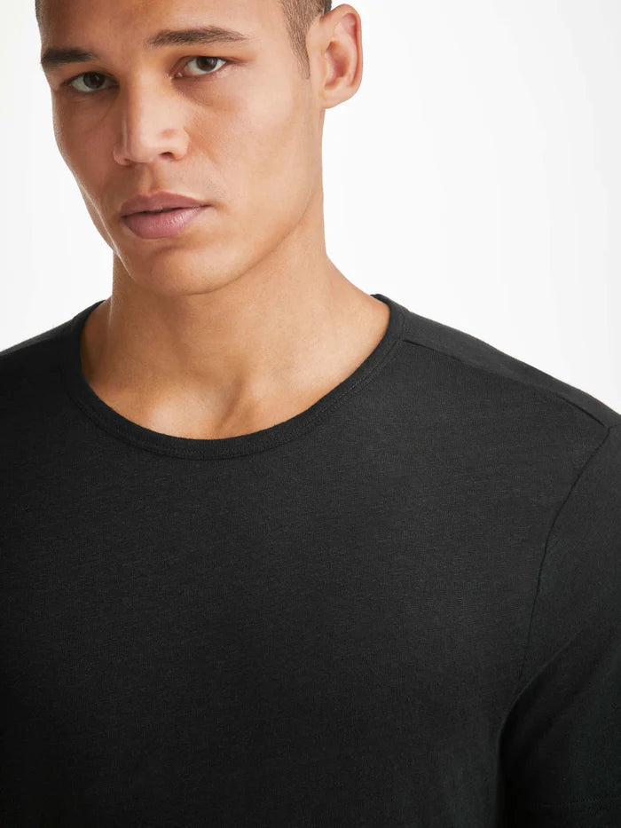 Jordan linen t-shirt in Black by Derek Rose