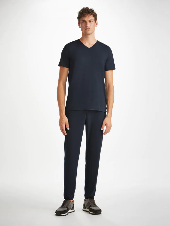 Modal v-neck t-shirt in Navy by Derek Rose