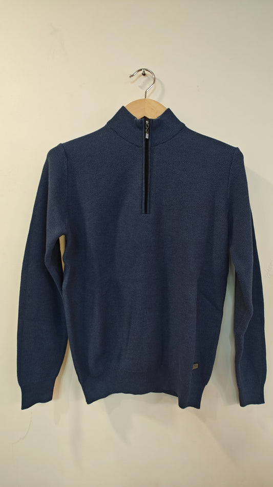 Cotton quarter zip in denim blue by Baileys