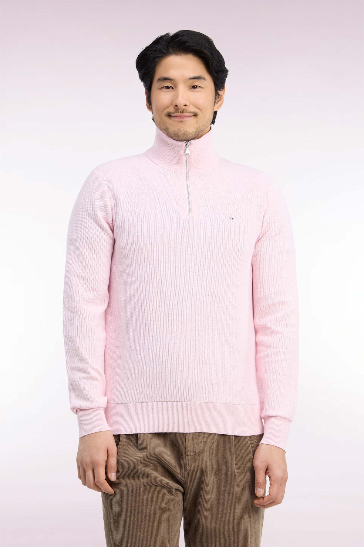 Honeycomb Quarter Zip in Pink By Eden Park