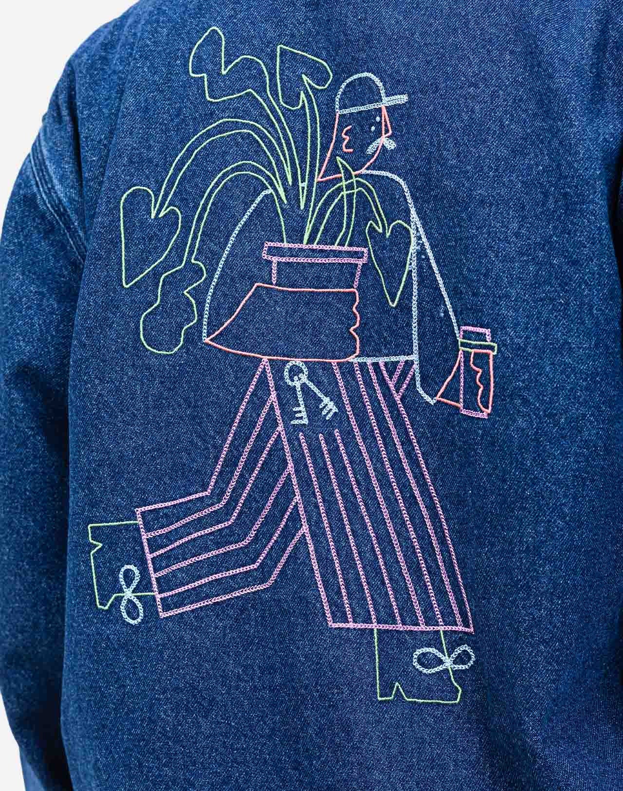 Oversized Embroidered Denim Jacket By Olow