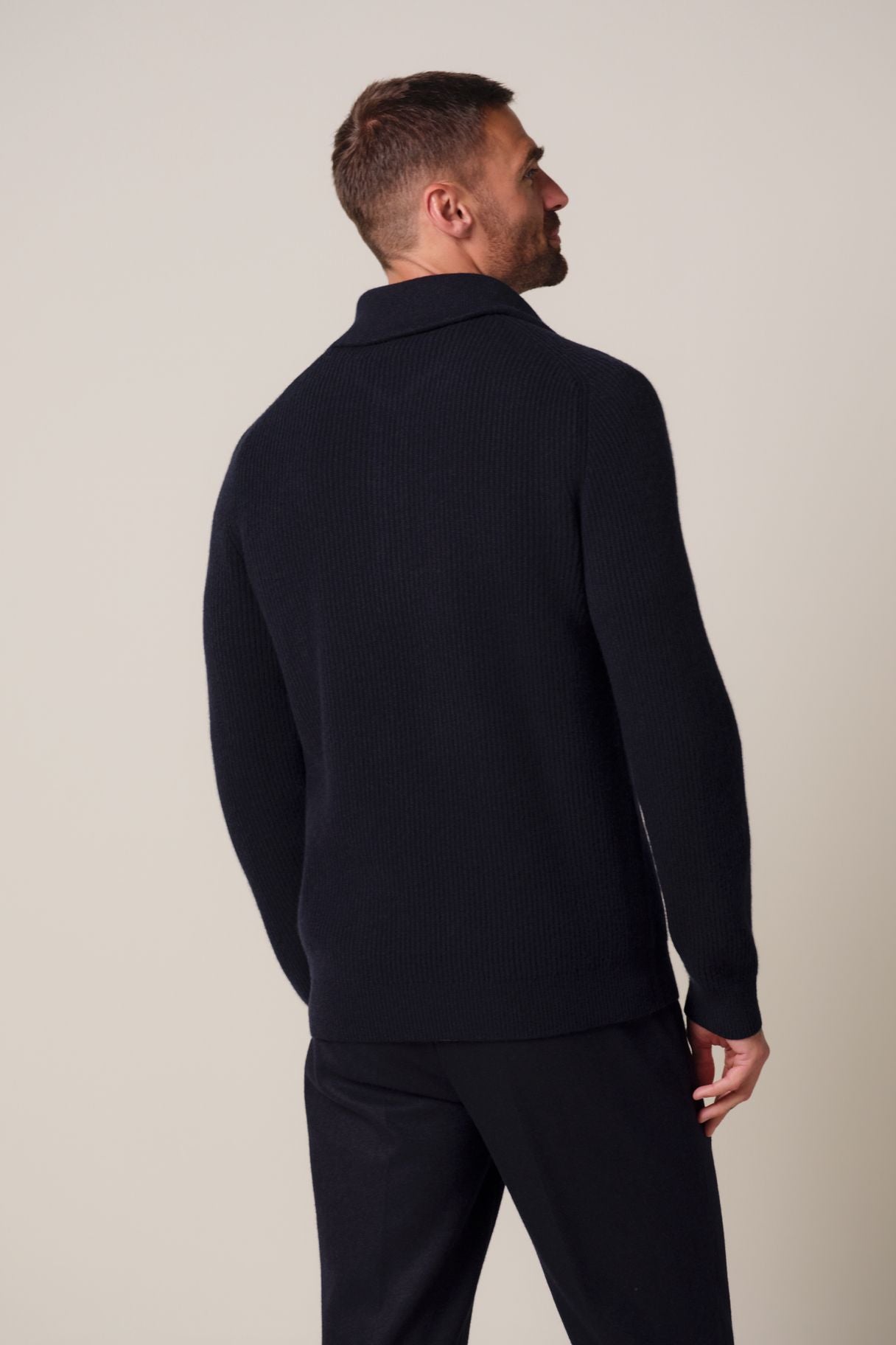 Navy Heavy Wool 1/4 Zip
