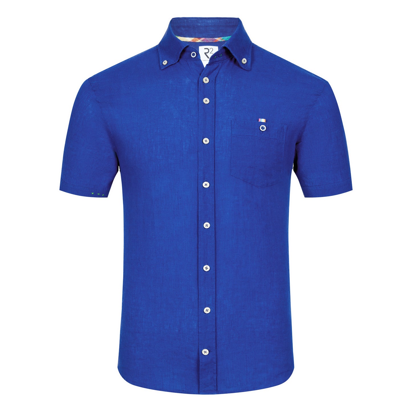 Cobalt blue linen short sleeve by R2