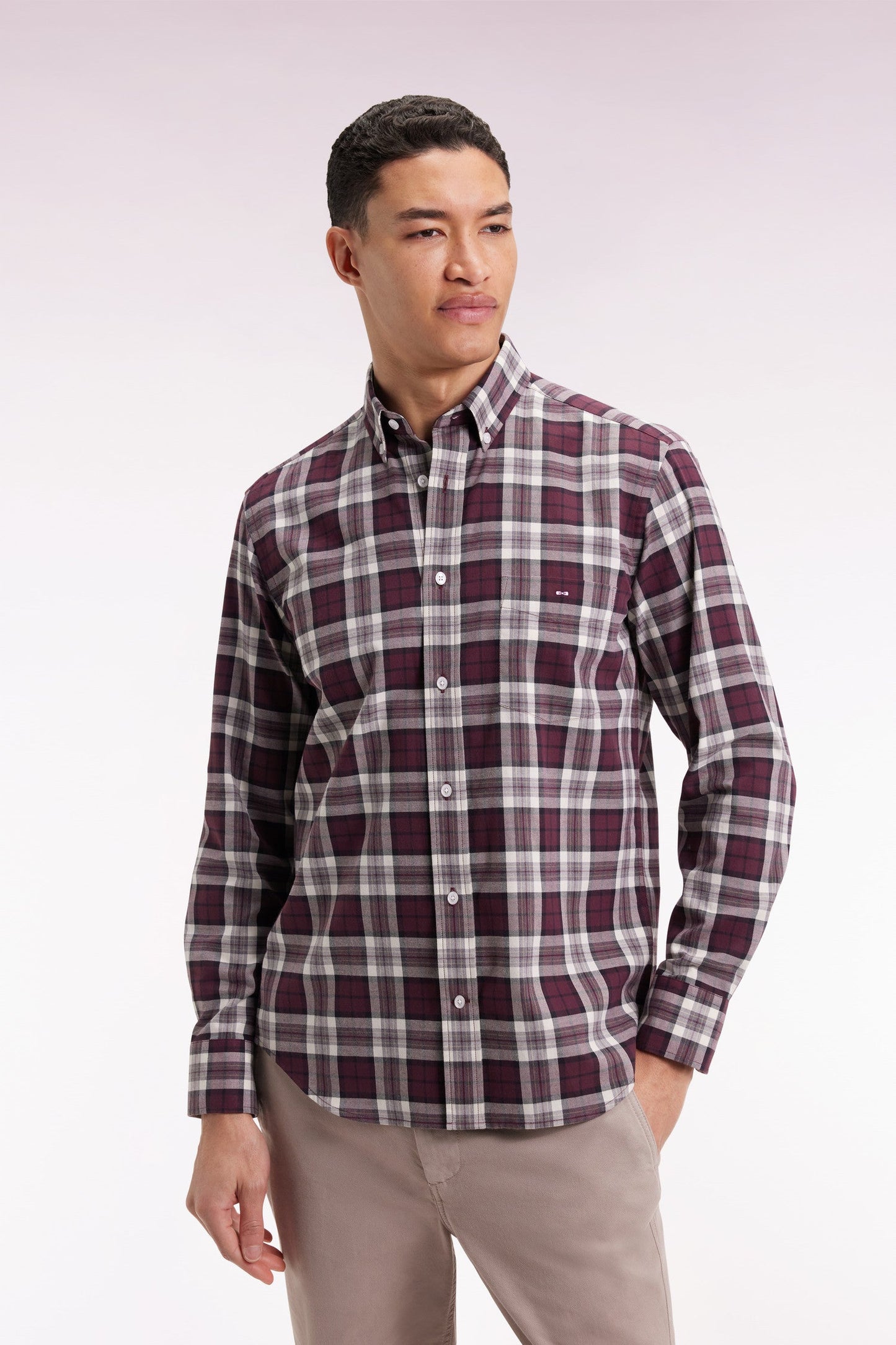 Burgundy Cotton Check by Eden Park