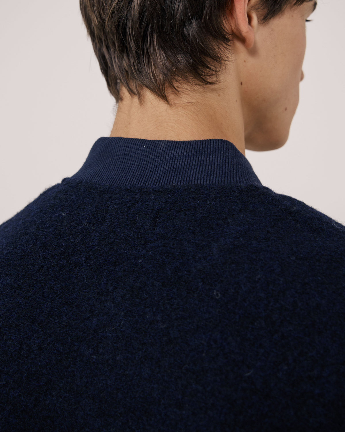 Boiled Wool Vest in Navy by Hartford