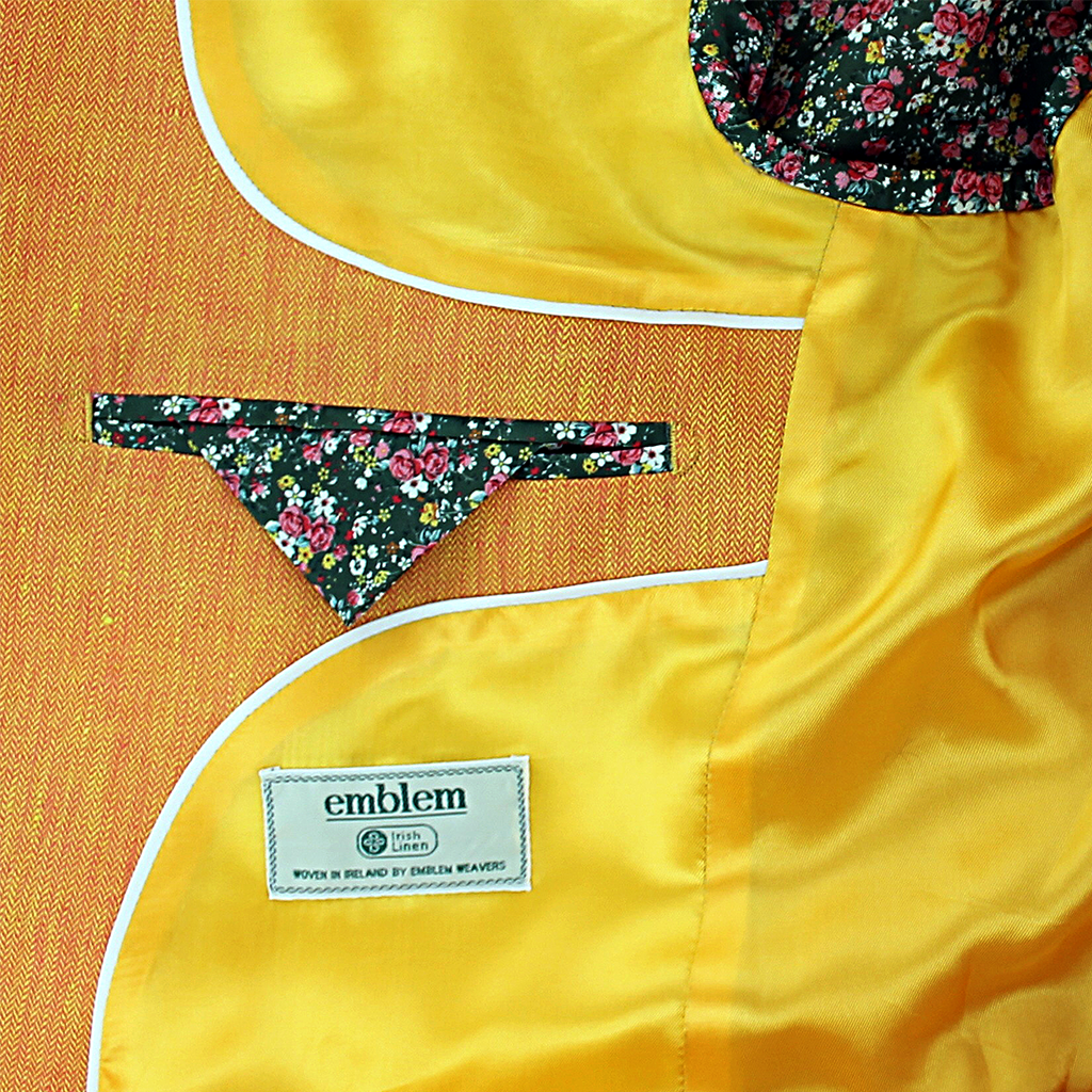 Irish Linen in Bright Apricot by Mazzelli for Torre