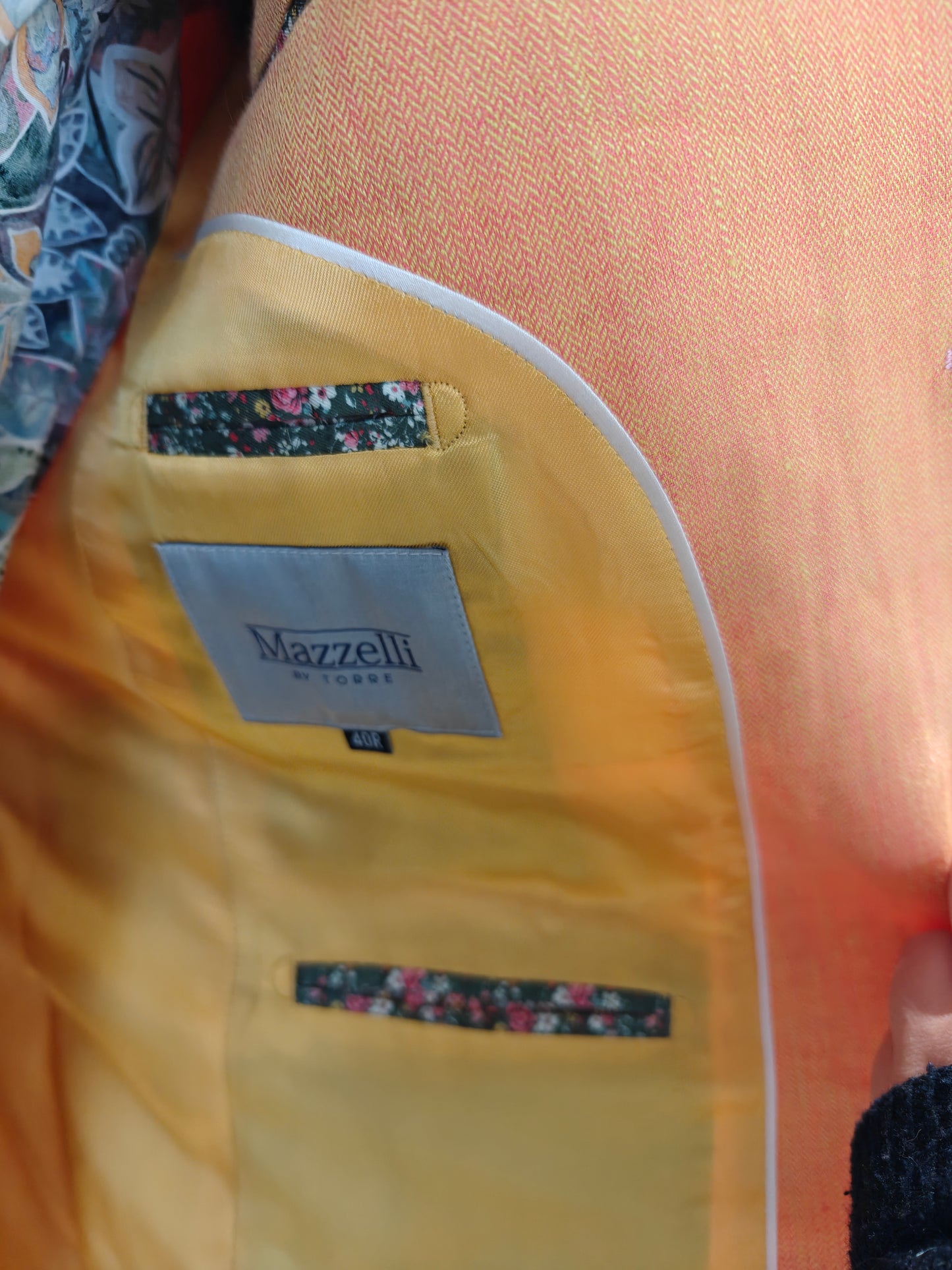 Irish Linen in Bright Apricot by Mazzelli for Torre