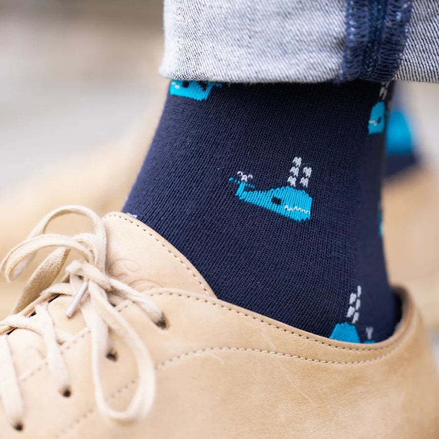 Whales bamboo socks by Swole Panda