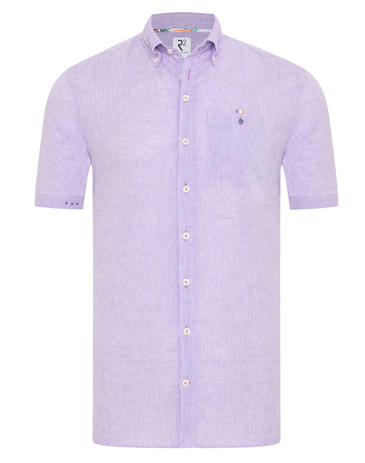 Lilac short sleeve linen blend by R2