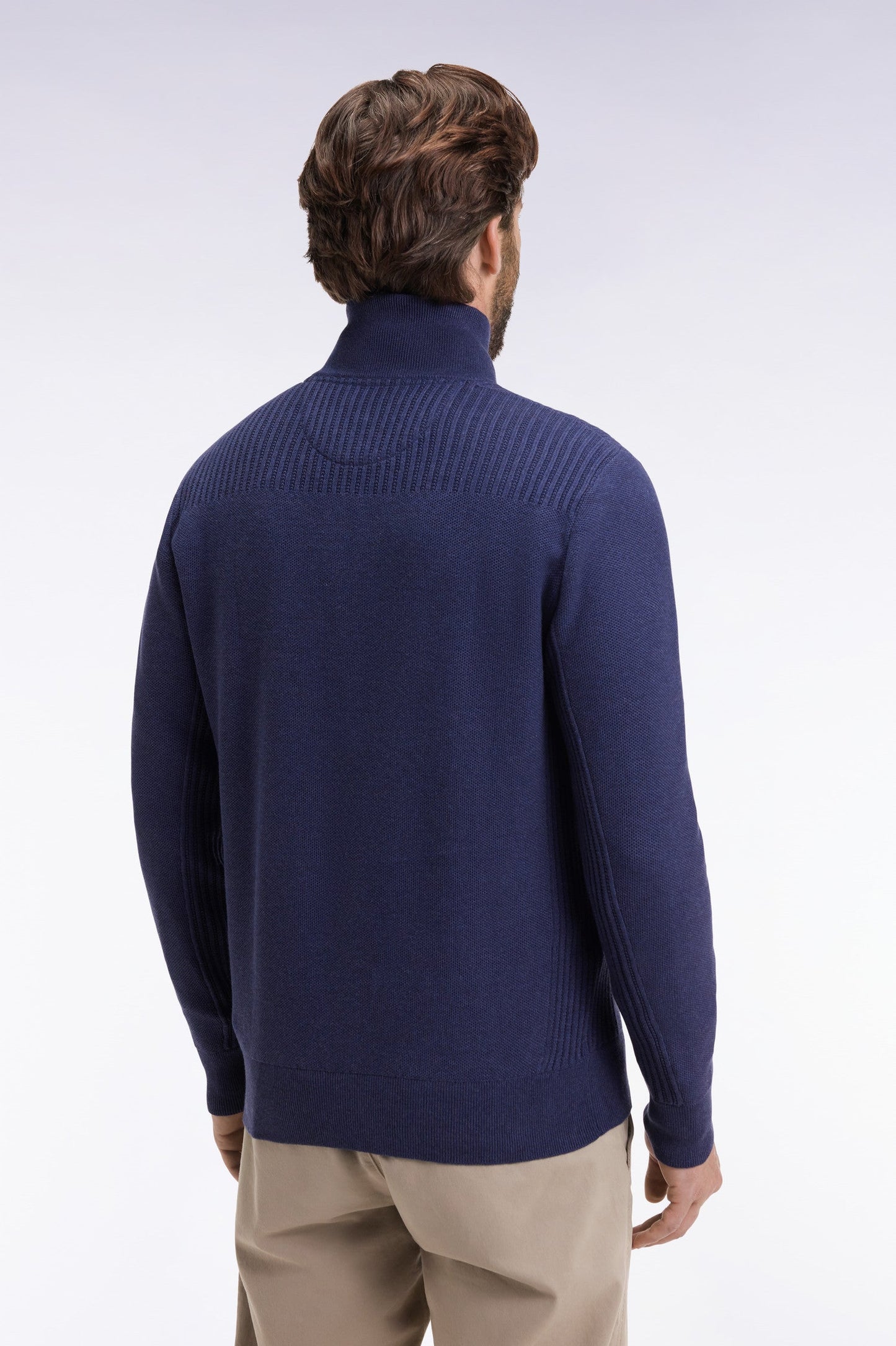 Honeycomb Trucker 1/4 Zip Neck in Blue by Eden Park