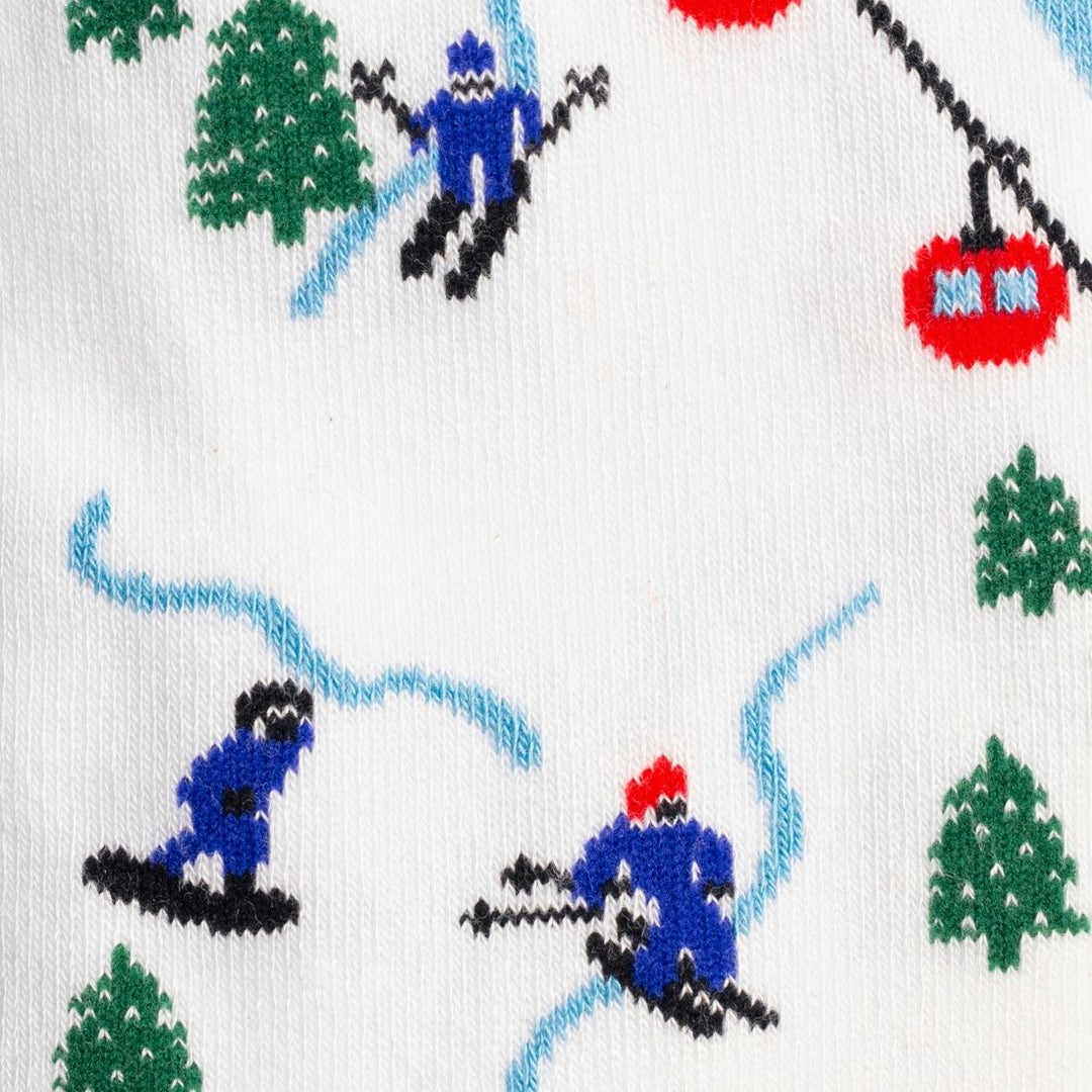 Ski Bamboo Socks in White by Swole Panda