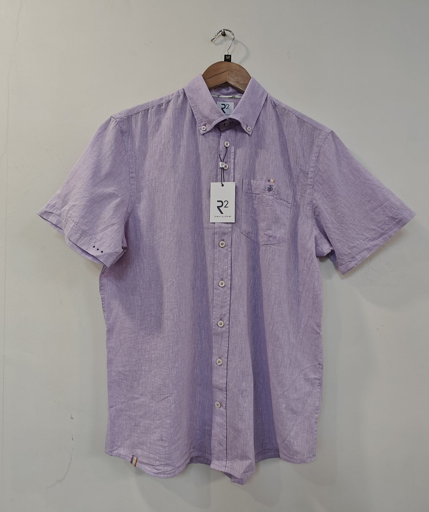 Lilac short sleeve linen blend by R2