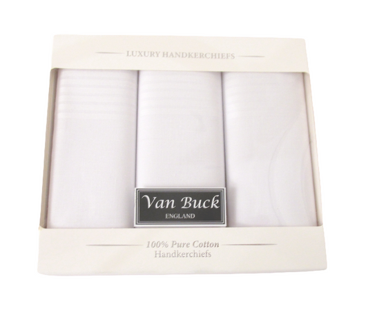 White Cotton Handkerchief Trio by Van Buck